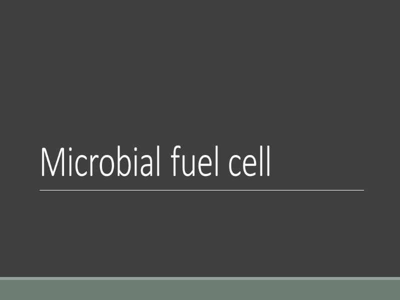 Microbial fuel cell